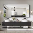 thumbnail image 4 of Arched Wall Mirror 24x20 Inch Black Metal Frame Tempered Glass Large Decorative Crystal Clear Shatterproof Mirror for Entryway Living Room Mantel Bathroom, 4 of 9