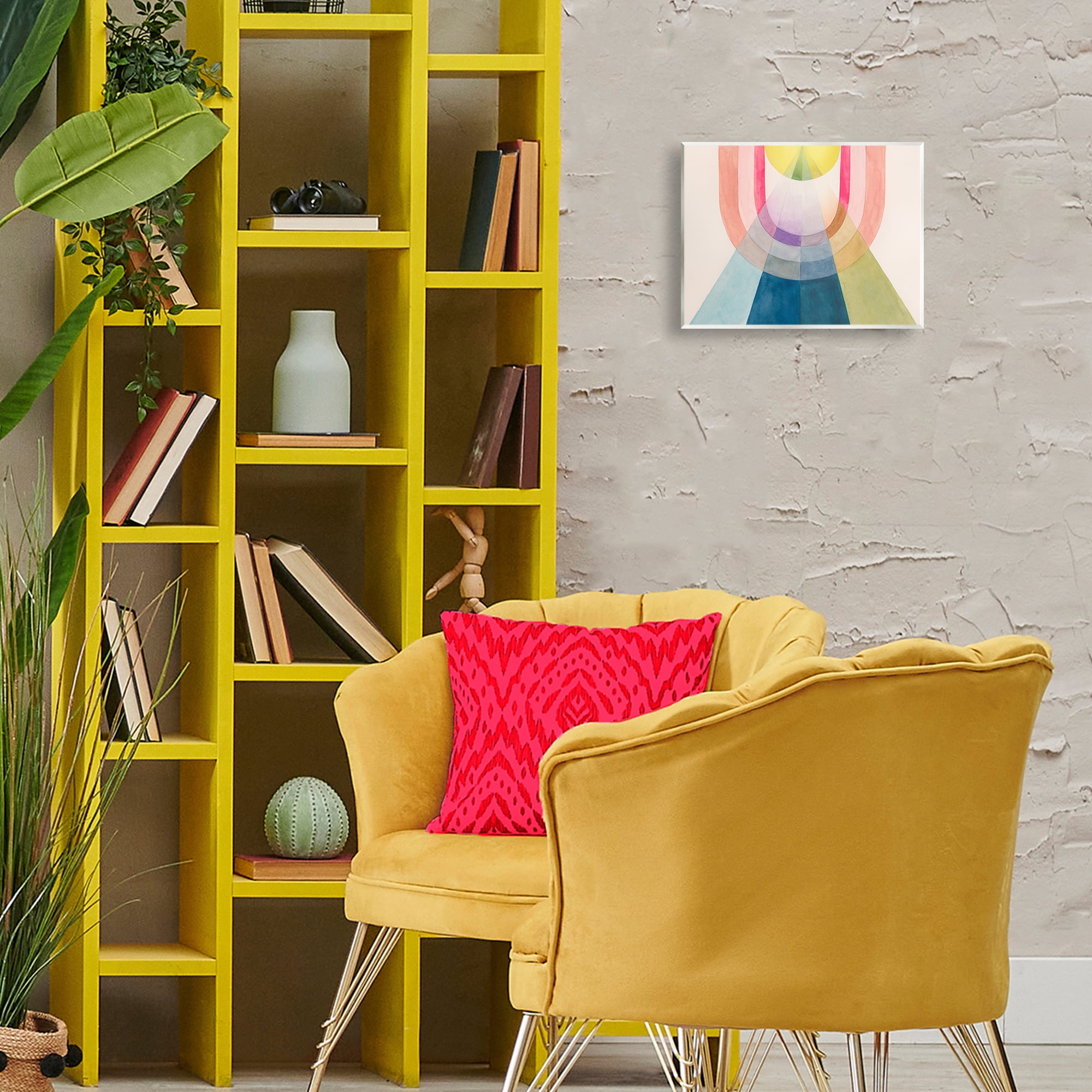Stupell Industries Abstract Arches & Rays Abstract Painting Unframed Art Print Wall Art, 14 x 11