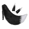 thumbnail image 2 of 3 Pieces Ears Hair Clips Faux Long Tails for Cosplay Dress up Black, 2 of 8