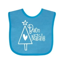 Inktastic Buon Natale Christmas Tree with Heart and Star Boys or Girls Baby Bib