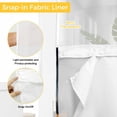 thumbnail image 3 of No Hook Shower Curtain with Snap in Liner, Abstract Marble Marble Texture Waterproof Bath Curtain Double Layers with See Through Top Window, Black White Gradient Hotel Shower Curtains 36x72in, 3 of 9