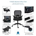 thumbnail image 3 of Bennium Foldable Office Chair - Home Office Desk Chairs with -Up Arms and Foldable Backrest, Mesh Computer Chair Foldable Executive Office Chair (Black), 3 of 8