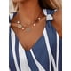 thumbnail image 2 of Blusas casuales sin mangas con cuello en V a rayas para mujer TopsAzul y blancoX-Large, 2 of 5