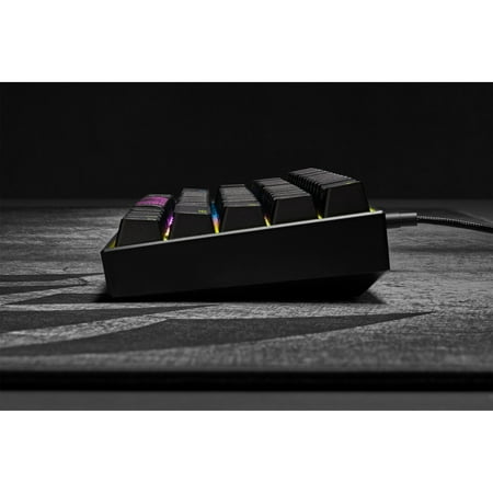 CORSAIR - K65 RGB Mini Wired 60% Mechanical Cherry MX SPEED Linear Switch Gaming Keyboard with PBT Double-Shot Keycaps - Black