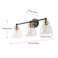 thumbnail image 3 of Classic 3-Light Vanity Light Fixture, 23.4 inches Wall Mounted Lighting with Clear Glass Shade for Powder Room, Bedroom, Dining Room, 3 of 8