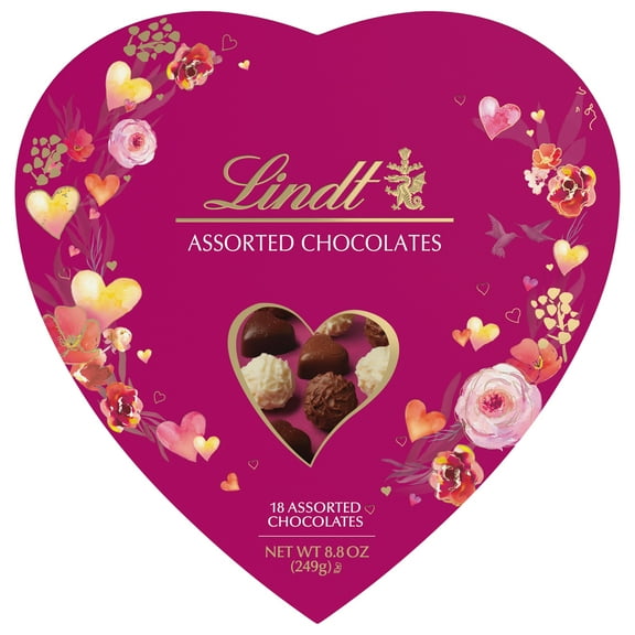 Lindt Valentine's Classic Heart Assorted Gourmet Chocolate Candy Truffles, 8.8 oz.