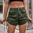thumbnail image 2 of Sngxgn Women's Stretchy Jean Shorts Mid Waisted Shorts Stretch Denim Shorts with Pockets(Green,S), 2 of 9