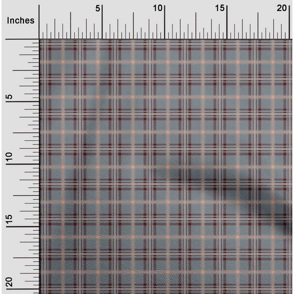 oneOone Viscose Chiffon Fabric Tartan Check Print Fabric BTY 42 Inch Wide