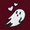 thumbnail image 2 of Dalix Heartly Ghost Embroidered Jogger Pant Soft Fleece Relaxed Fit Lounge Womens in Maroon XL X-Large, 2 of 5