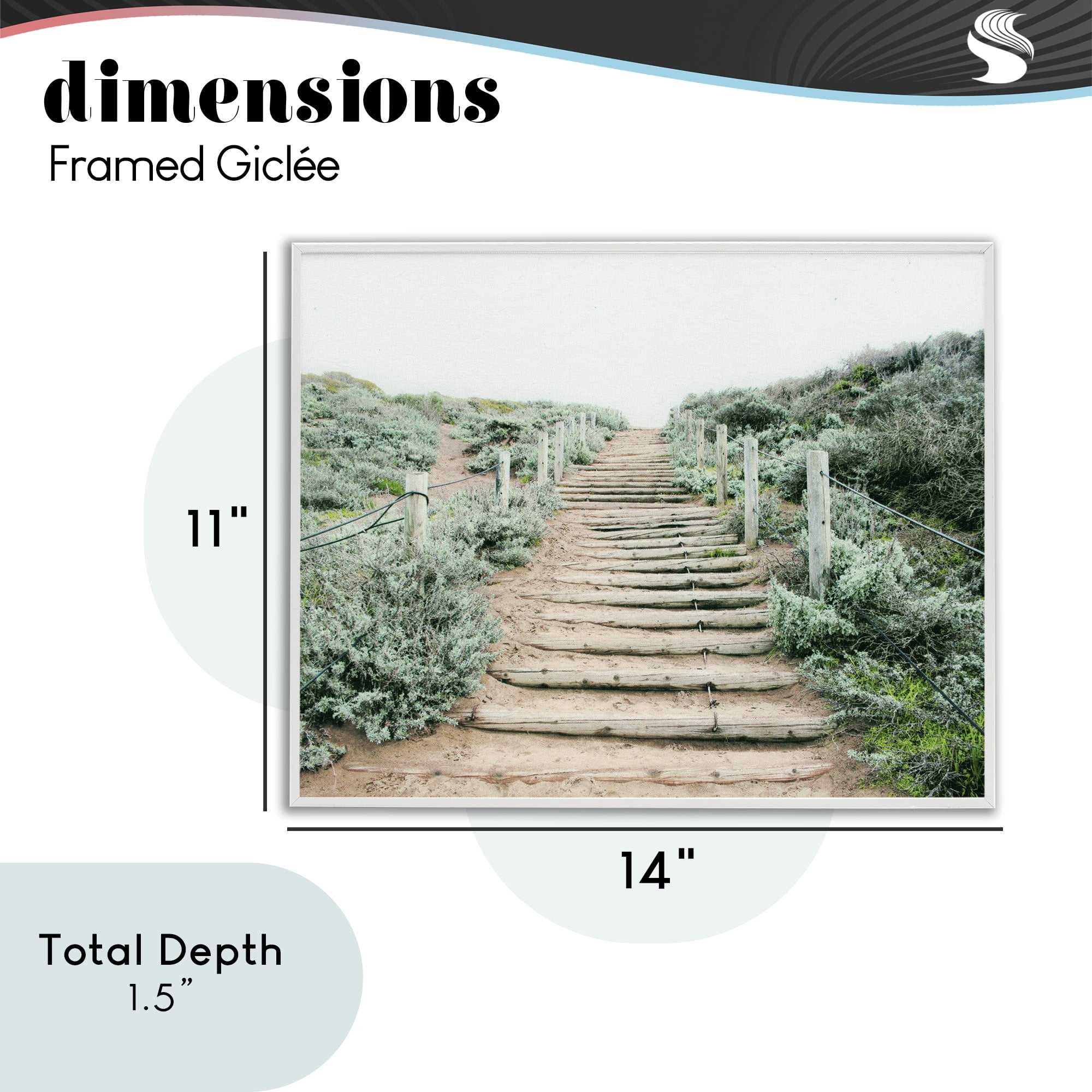 Stupell Industries Stairway To Heaven Path White Framed Giclee Art, design by Leah Noel Art
