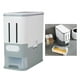 thumbnail image 3 of Contenedor de almacenamiento de granos de comestibles de gran capacidad de 22 lb, dispensador automático de arroz, División gris, 3 of 9