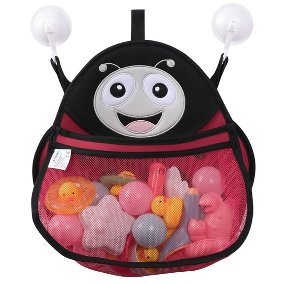 Navaris Baby Bath Toy Holder - Bath Storage Mesh Net for Toys - Kids Friendly Bathroom Toy Basket Organiser with Suction Cups - Tidy Your Bathroom with Bag for Wall