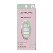 Dashing Diva Glaze LED Semi-Cured Gel Nail Strips, Emerald Marble, 32 Count