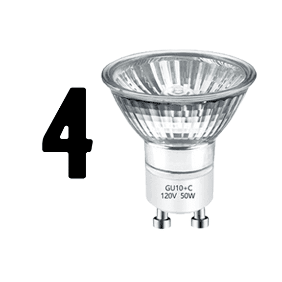 Halogen Lightbulb - 110v GU10 50w - Replacement for Candle Warmer Lamp Case of 4