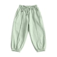 thumbnail image 2 of hengsof Girls Fashion Solid Color Casual Jogger Pants Summer Lightweight Drawstring Pocket Sweatpants for Kids 12 Months-11 Years, 2 of 8