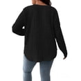 thumbnail image 5 of LilyLLL Plus Size Womens Ribbed Knit Long Sleeve V Neck Tunic T Shirt Tops, 5 of 5