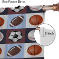 thumbnail image 6 of Sports Theme Boys Bedroom Curtains, 3D Cartoon Soccer Basketball Rugby Sports Pattern Teenage Kids Bedroom Living Room Window Curtains 42x84in, 6 of 6