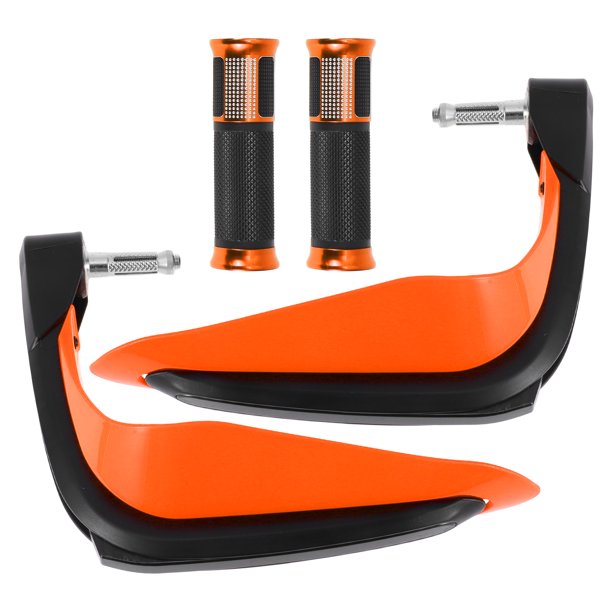 Kit de cubiertas de manillares de motocicleta Unique Bargains 7/8" 22mm 15/16" 24mm, agarres de manillar de aleación de aluminio y goma, color naranja, 1 juego