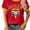Red, variant on 2026 Women's Soccer Cup Mexico Jersey Y2K V-Neck Graphic T-Shirt - Football Shirt Short Sleeve Streetwear Top for Summer - L