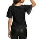 thumbnail image 5 of Craaazy Women's Sparkle Short Sleeve Top with Scallop Hem and Round Neck Gifts, 5 of 9
