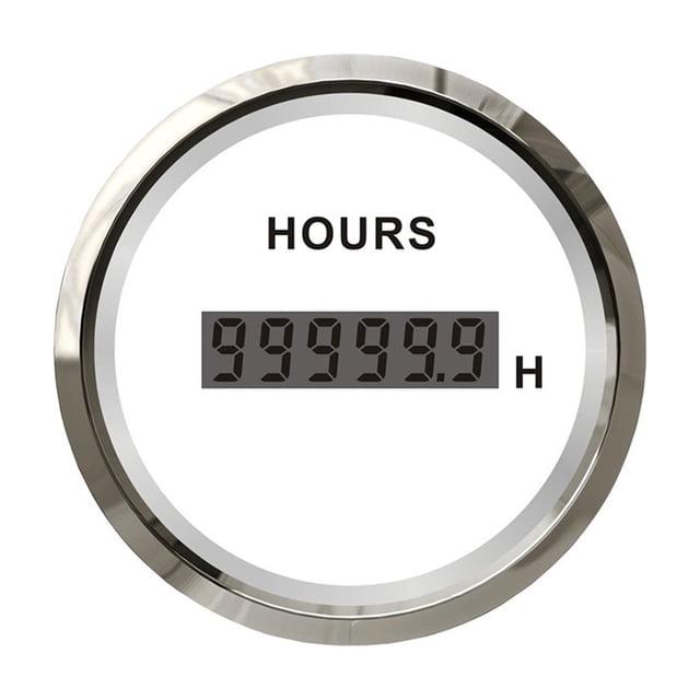 Warranted Hour Meter Gauge 99999.9H With Backlight 52mm(2") 12V/24V ,Universal Compatibility