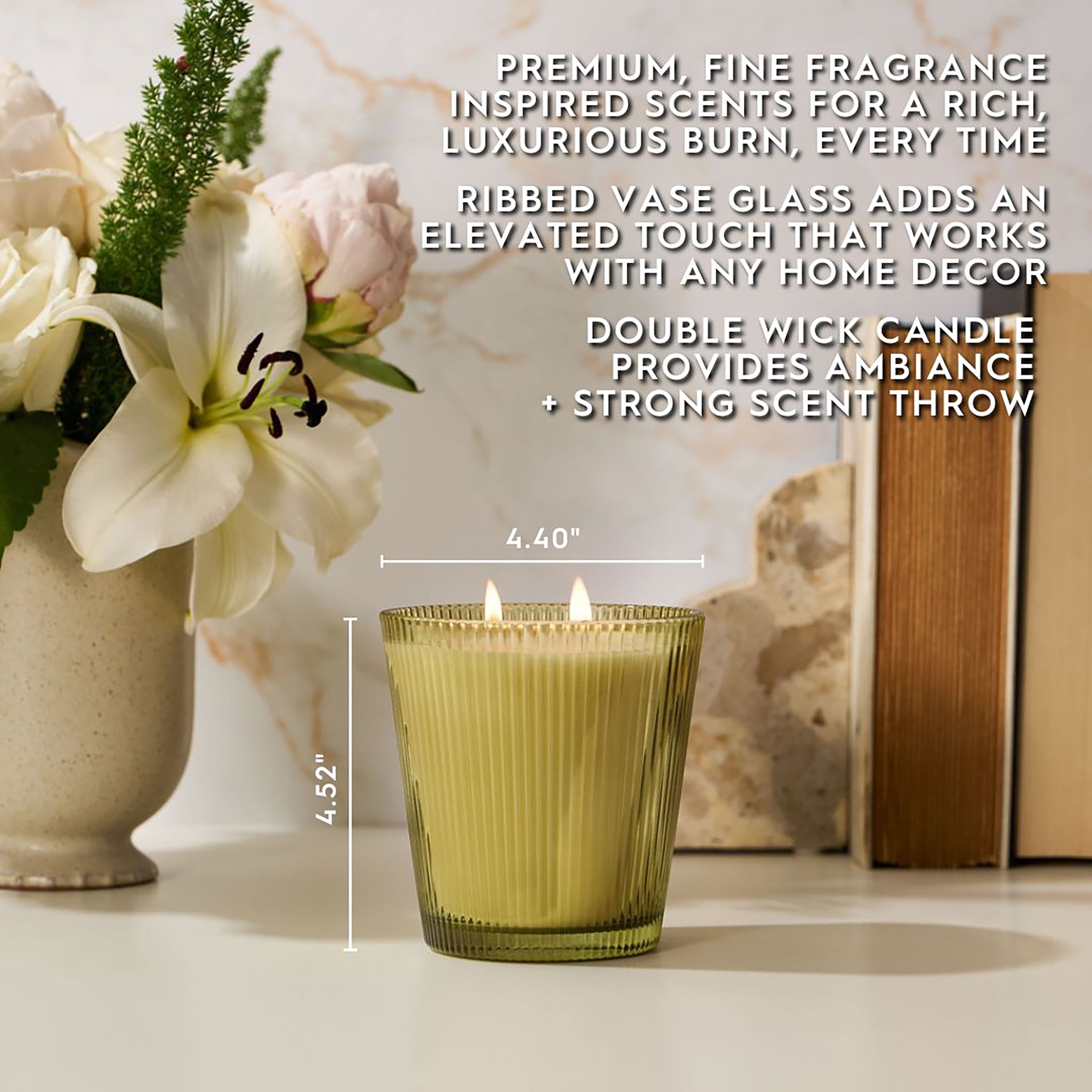 Better Homes & Gardens Fine Fragrance Collection, Pistachio Marshmallow Scented 2-Wick Jar Candle 16 oz.