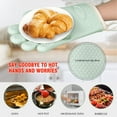 thumbnail image 4 of 1X Silicone Oven Mitt,Silicone Gloves Kitchen Household Anti-Scalding Heat Insulation Gloves High Temperature Resistant Thick Baking Microwave Oven Gloves Mint Green, 4 of 8