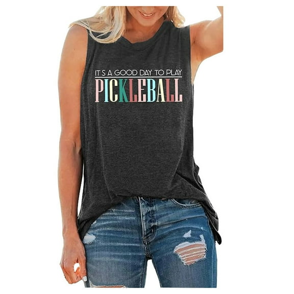 QHFBli Tank Tops Women Pickleball Graphic Tees Shirts Summer Sleeveless Pickleball Lover Gifts