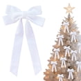 thumbnail image 4 of 3-Pack Pure White Velvet Christmas Tree Bows, 8.66-Inch Large Ribbon Bow Ornaments for Winter Wonderland, Wreath, Garland, Mantel, Wedding and Elegant Holiday Decor, 4 of 4