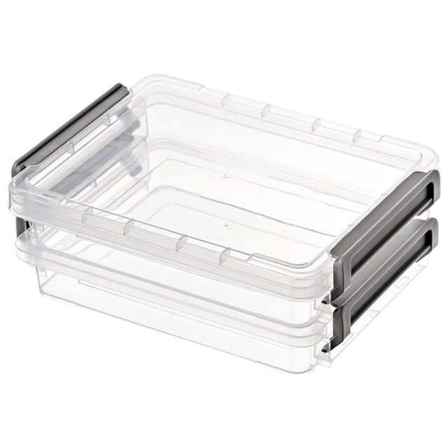 Transparent Storage Box with Lids,Clip Box,Stackable Transparent Plastic Bins with Latching Lids,Plastic Container Box for Organizing,Portable File Box Stackable Storage Containers for Home,D