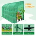 thumbnail image 5 of EAGLE PEAK 10x5x7ft Outdoor Lean to Walk-in Greenhouse with Shelf, Green, 5 of 8