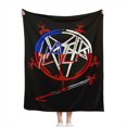 thumbnail image 1 of Manta de terciopelo ultra suave con diseño de banda Slayer, manta ligera para cama, regalo para cumpleaños, Navidad, Halloween, etc., 40 x 50 pulgadas, 1 of 8