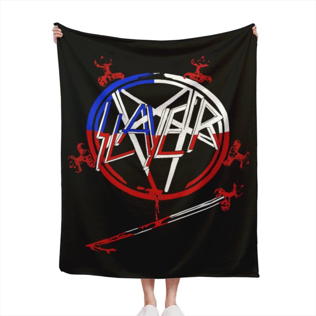 Manta de terciopelo ultra suave con diseño de banda Slayer, manta ligera para cama, regalo para cumpleaños, Navidad, Halloween, etc., 40 x 50 pulgadas
