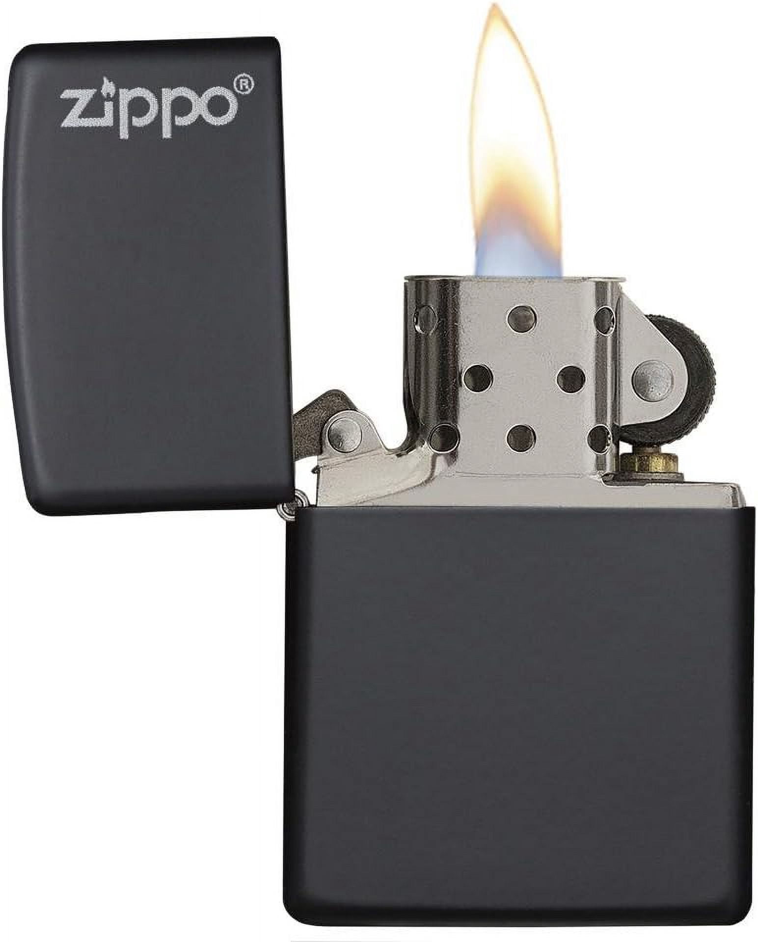 Zippo Lighter - Personalized Message Engraved with Logo Black Matte Windproof Zippo Lighter #218ZL