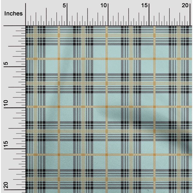 oneOone Cotton Poplin Fabric Tartan Check Decor Fabric Printed BTY 42 Inch Wide