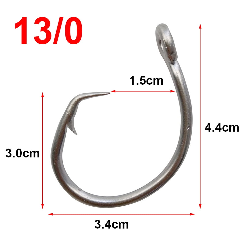 100pcs 39960 Stainless Steel Fishing Hooks Big Game Fish Tuna Circle Bait Fishhooks Size 8/0-15/0