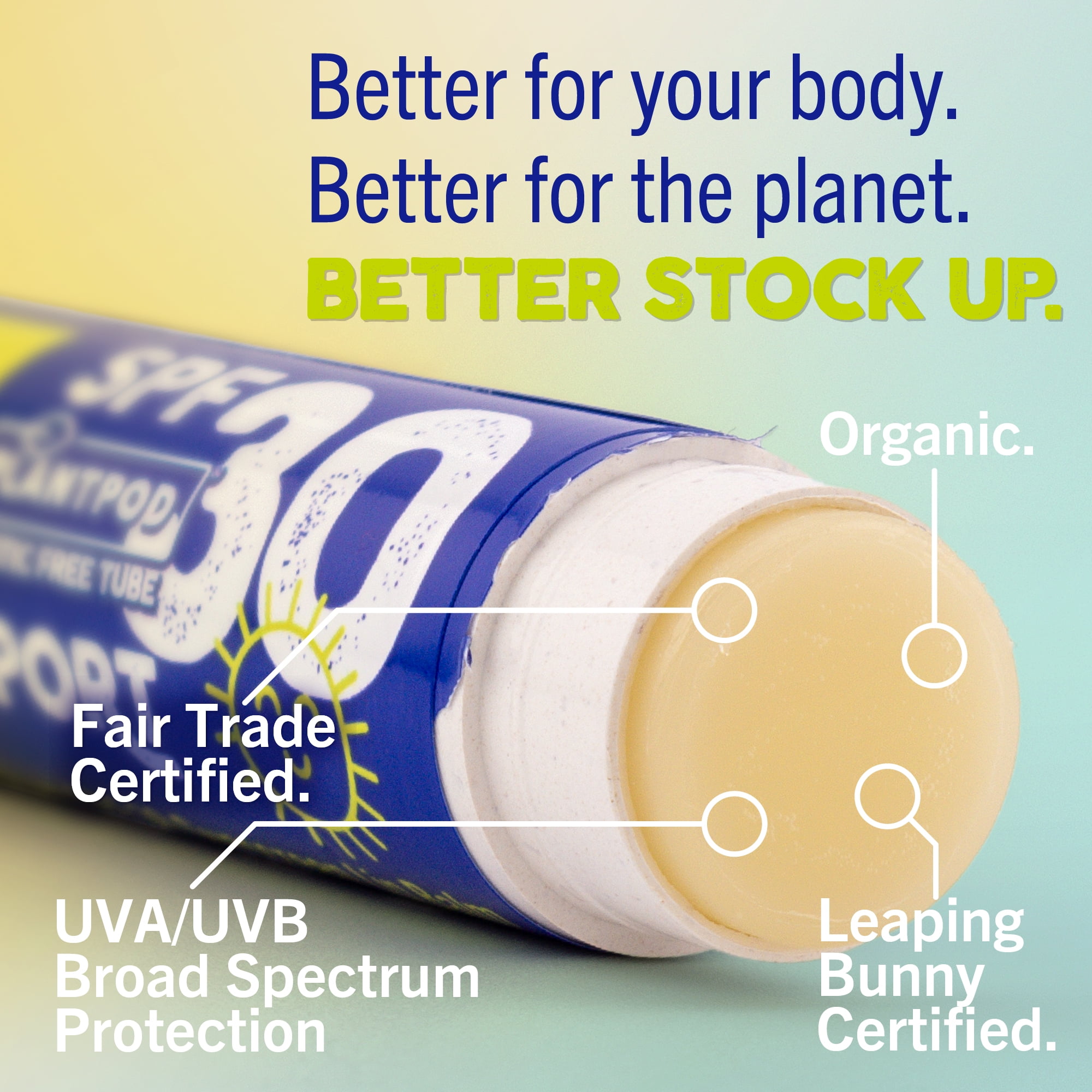 Eco Lips Classic Plant Pod Sport Broad Spectrum SPF 30 Sunscreen Lip Balm, 6 Pack