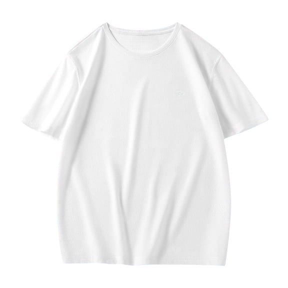 Bnwani Mens Shirts Moisture-Wicking Tee Quick Dry Solid Color Shirts White 2XL