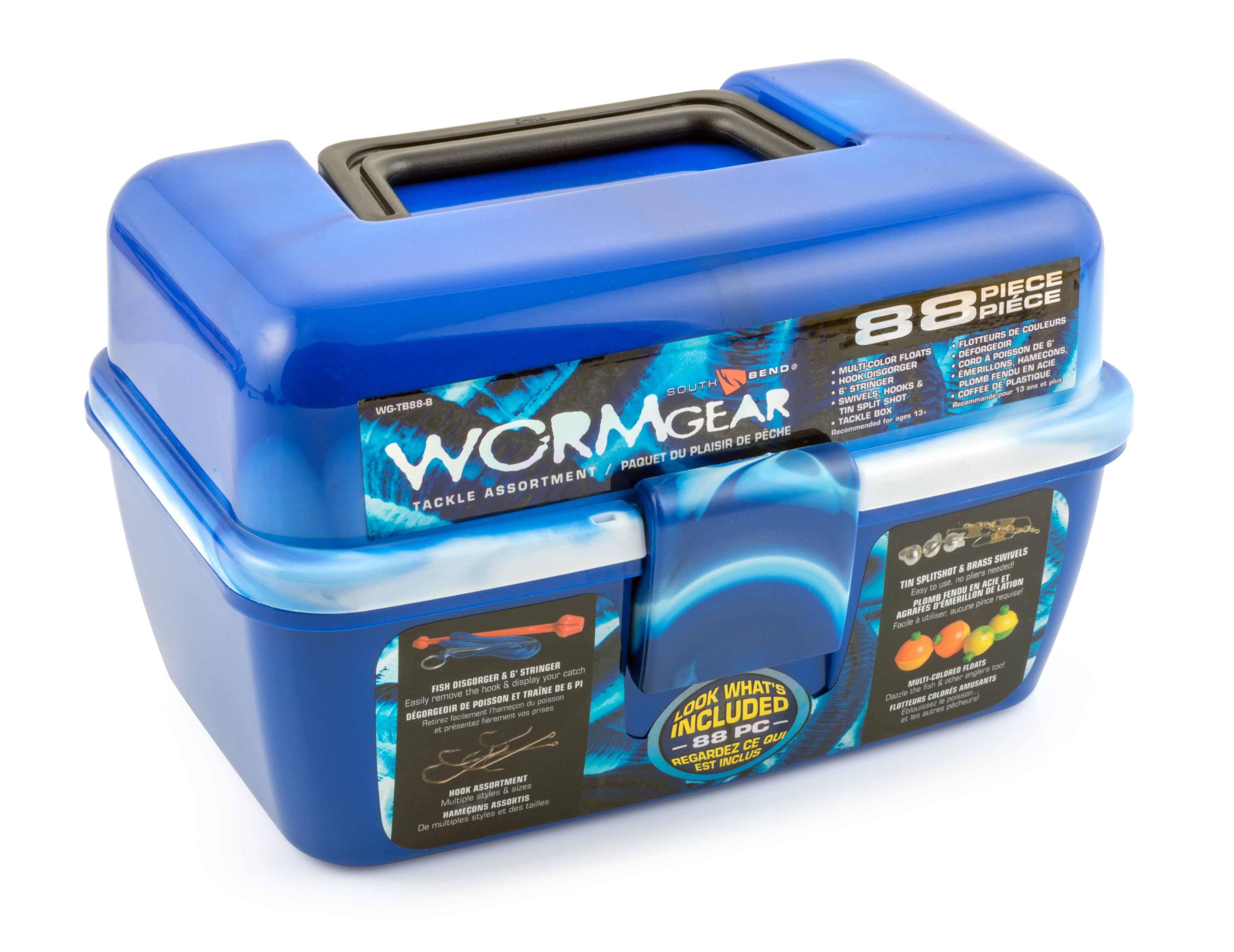 South Bend Worm Gear Fishing Tackle Box Blue