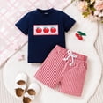 thumbnail image 2 of mgoYE Back to School Toddler Baby Boy Outfit 12 18 24 Months 2T 3T 4T Embroidery T Shirt and Shorts Set First Day of Preschool Kindergarten Clothes(Dark Blue,18-24 Months), 2 of 9