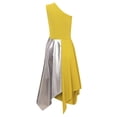 thumbnail image 3 of YONGHS Girls Liturgical Praise Dance Dress One Shoulder Asymmetrical Lyrical Contemporary Dancewear Yellow 6, 3 of 7