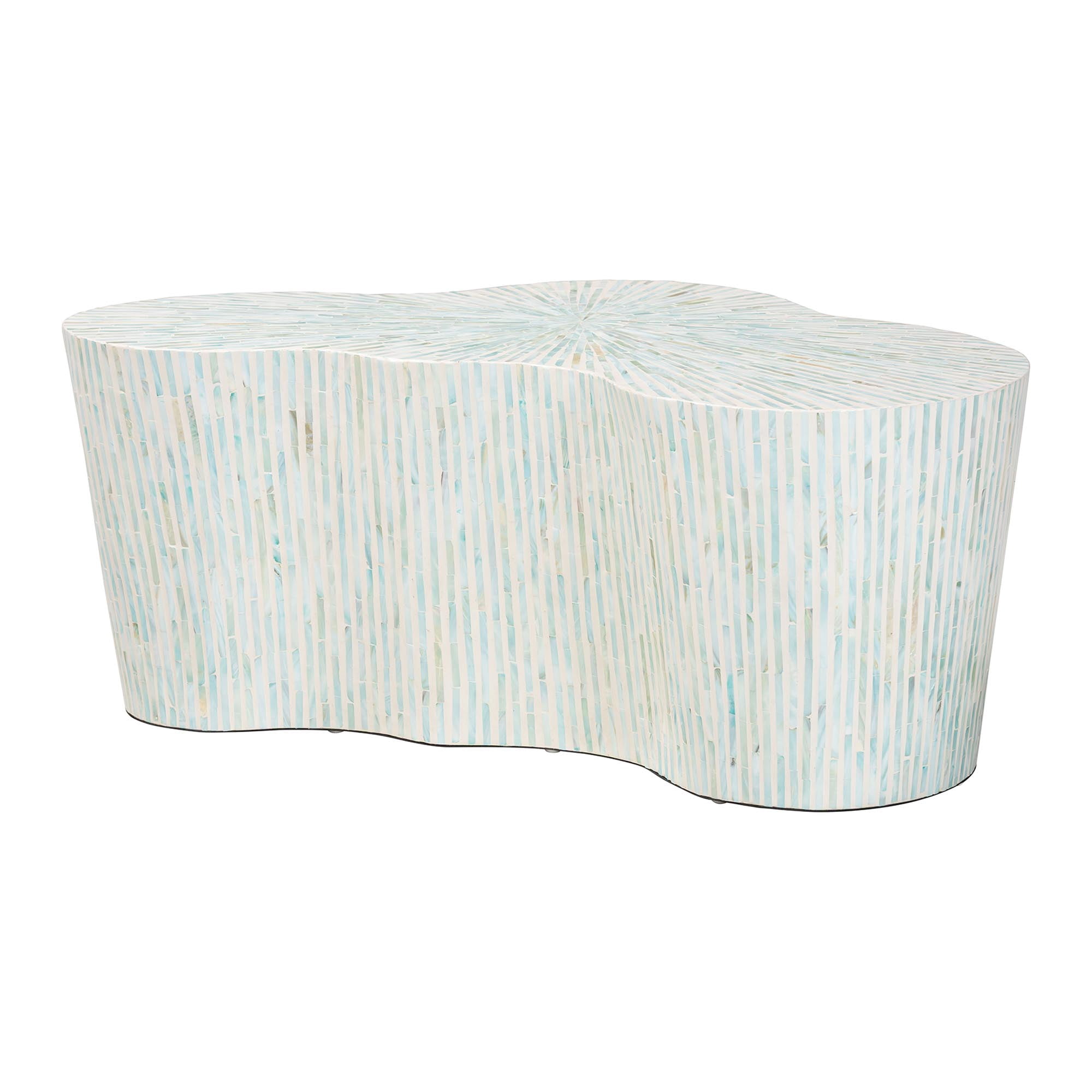 bali & pari Fiorella Coastal Coffee Table, White/Aquamarine