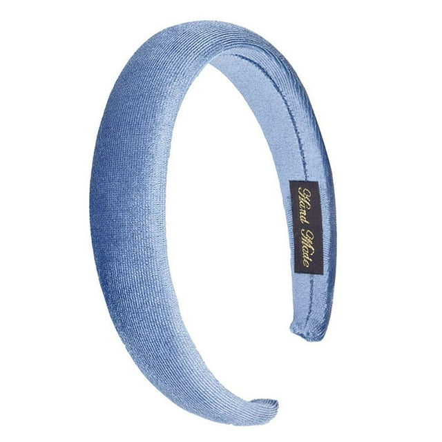 FXQHAN Diademas Acolchadas Diadema de Terciopelo Diademas Gruesas de Esponja hinchada Diadema Ancha Vintage para Mujer (Azul)