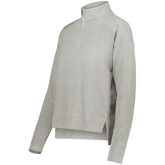 Holloway 223753.013.XS Ladies Ventura 0.25 Zip Pullover, Grey Heather - Extra Small