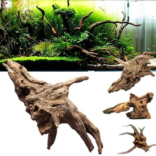 Décorations d'aquarium en bois flotté - Ornement de tronc d'arbre