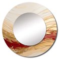 thumbnail image 2 of Designart "Fusion Of Gold And Red Calm Waves" Abstract Shapes Gold Large Round Mirror - Round Office Mirror Wall Decor - Modern Round Printed Mirror - 36" x 36", 2 of 6