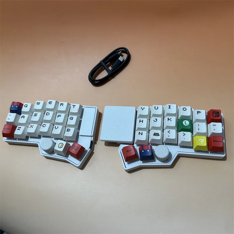 Corne V4.1 Procyon Split Keyboard Kit Square Touchpad Custom RGB VIA with Mouse Knob Hot Swappable Mechanical Keyboard Kit, Wired Single Mode MX Switch, FDM Printed Shell Split Keyboard