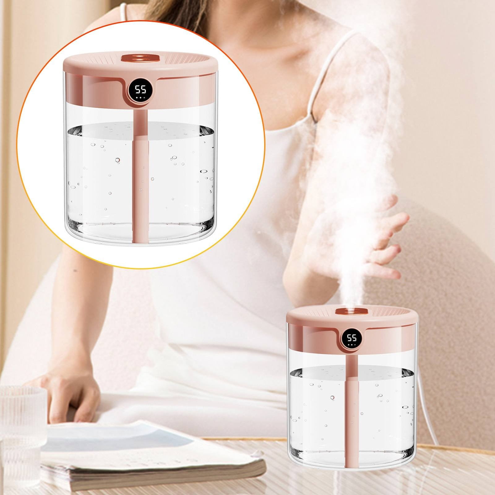 ZMKIAG 2L Quiet Cool Mist Humidifiers for Home Nursery Indoor Plants, Double Nozzle Quiet Air Humidificador for Large Room Bedroom Indoor Plant Lasts up to 24 Hours
