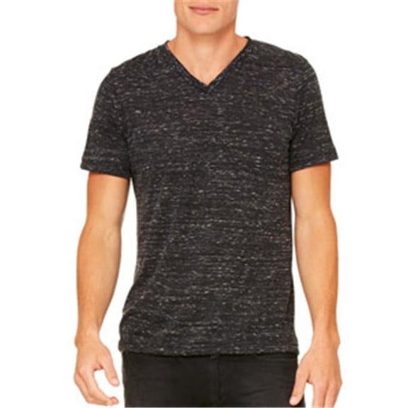 Canvas 3005 Unisex Jersey Short-Sleeve V-Neck T-Shirt - Black Marble - 2XL