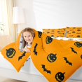 thumbnail image 3 of Manfei Halloween Pumpkin Queen Bedding, Orange Spooky Bat Bedding Comforter Set Queen, Halloween Reversible, 7pcs, 3 of 7
